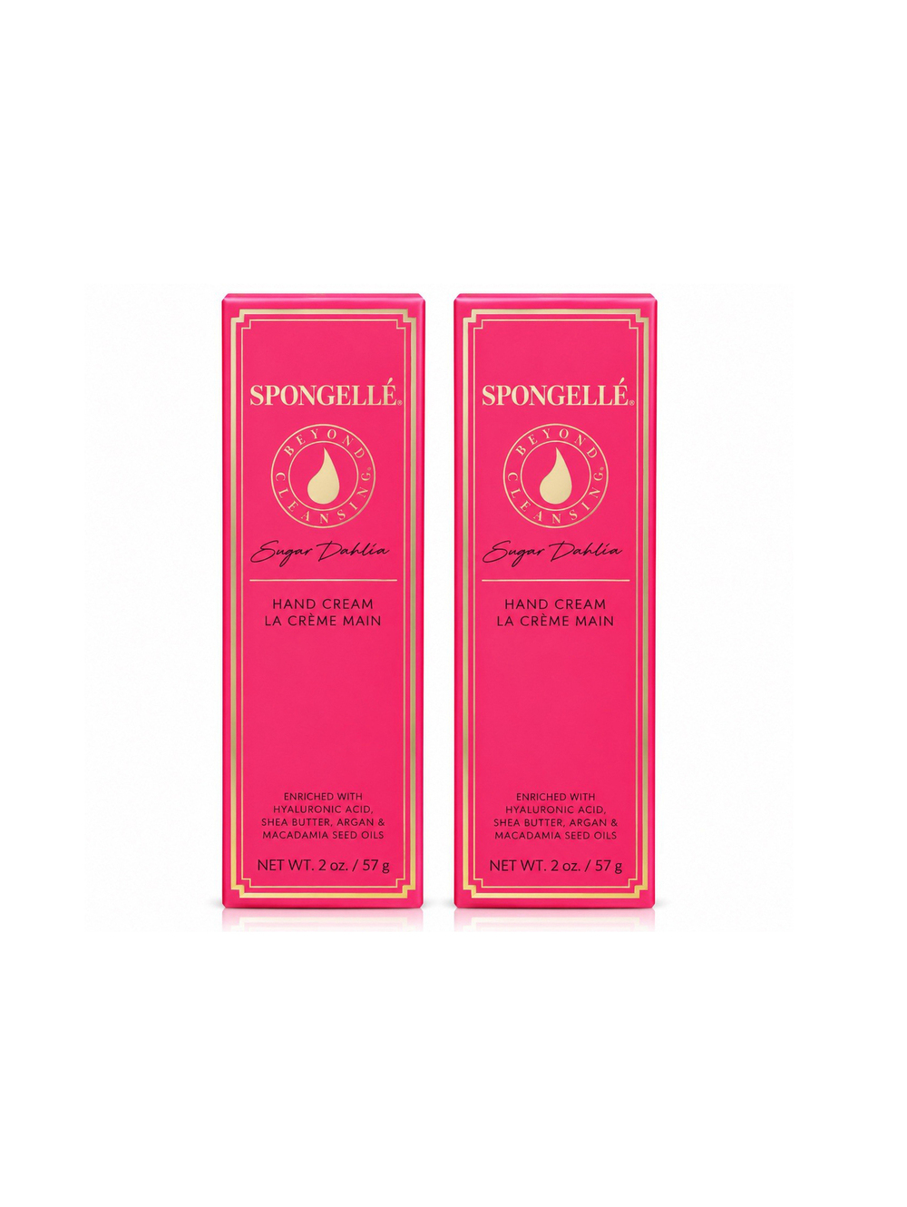 2x Spongelle Sugar Dahlia Hand Cream Hyaluronic Acid Shea Butter 2 oz Each